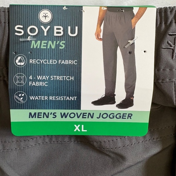 Soybu Men's Woven Joggers/Pants, Zippered Pockets, Gray, XL NWT - Picture 5 of 16